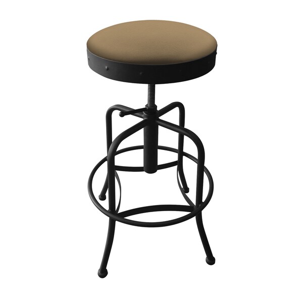 Holland Bar Stool Co Adjustable Stool, Black Wrinkle, Canter Sand Seat 910BW013 - main
